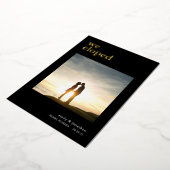 我々はAnnouncement写真ブラックラグジュアリーを駆り落とし実在た 箔招待状 (回転した状態)