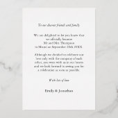 我々はAnnouncement写真ブラックラグジュアリーを駆り落とし実在た 箔招待状 (裏面)