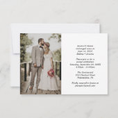 我々はAnnouncement結婚写真を駆け落ちた 招待状 (裏面)