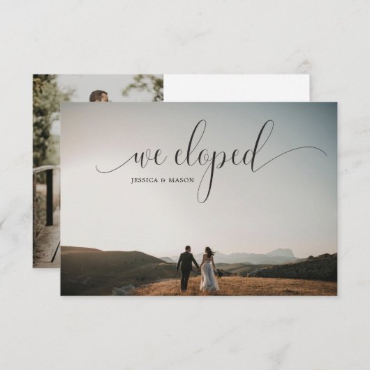 我々はAnnouncement結婚写真を駆け落ちた 招待状 (正面/裏面)