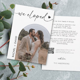 我々はArch Photo Elopement QRコードの駆け落ち 招待状