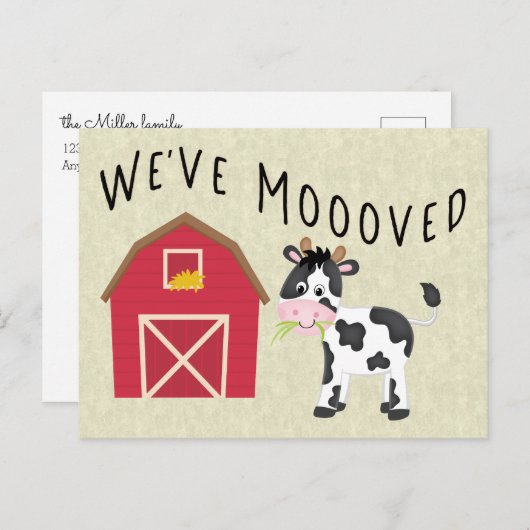 我々はBarn Change of Addressで牛を保護した ポストカード (正面/裏面)