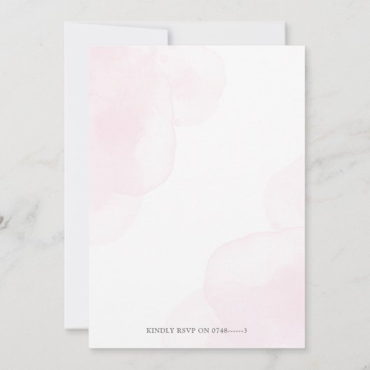 我々はbearピンクのバルーン赤ちゃんシャワーを待つことができる 招待状 (裏面)