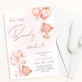我々はbearピンクのバルーン赤ちゃんシャワーを待つことができる 招待状