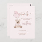 我々はbearlyテディベアピンクの予算ベビーシャワーすることができます ポストカード (正面/裏面)