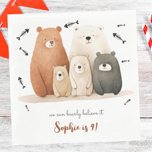 我々はbearly信じ it子供の誕生日 スタンダードランチョンナプキン