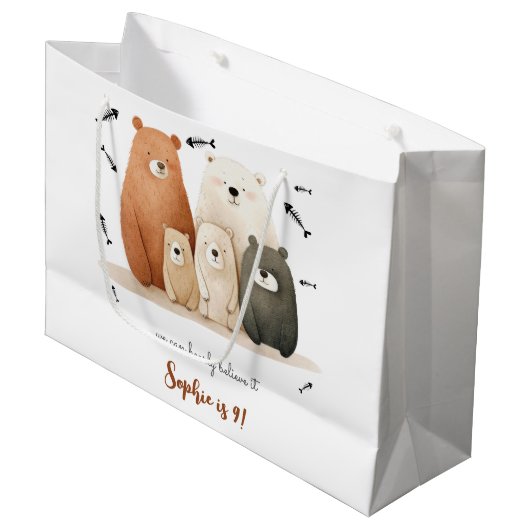 我々はbearly信じ it子供の誕生日 ラージペーパーバッグ (正面アングル)