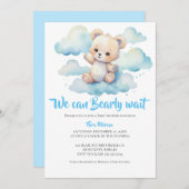 我々はBearly待ちウッドランドベビー熊シャワー 招待状 (正面/裏面)