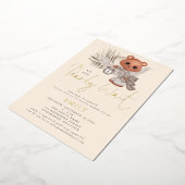 我々はbearly待ちボホシック赤ちゃんシャワーラグジュアリー 箔招待状 (回転した状態)