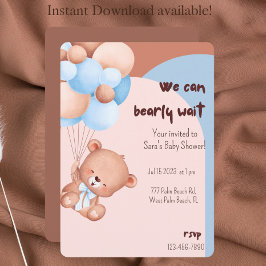 我々はbearly待ちボホベイビーシャワー招待状 招待状