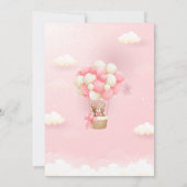 我々はbearly待ち女の子テディベアーピンクベビー 招待状 (裏面)