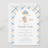 我々はBearly待ち少年ベイビーシャワー招待状 招待状 (正面)