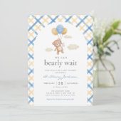 我々はBearly待ち少年ベイビーシャワー招待状 招待状 (スタンド正面)