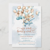 我々はBearly待ち少年ベイビーシャワー招待状 招待状 (正面)