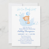 我々はBearly待ち少年ベイビーシャワー招待状 招待状 (正面)