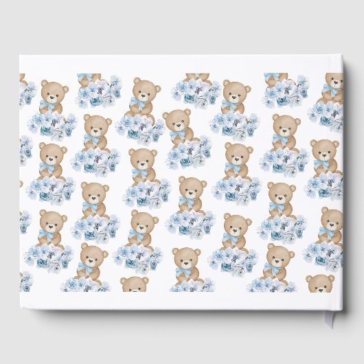 我々はBearly待ち男の子のシャワーのゲストブック ゲストブック (裏面)