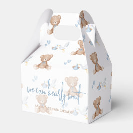 我々はBEARLY待ち男の子のシャワー青い水色 フェイバーボックス