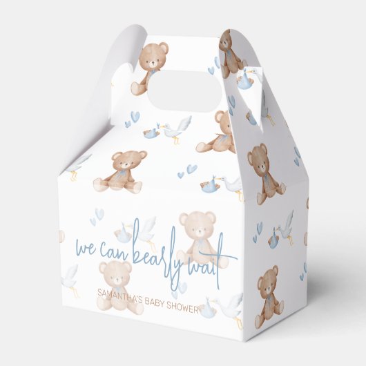 我々はBEARLY待ち男の子のシャワー青い水色 フェイバーボックス (正面サイド)