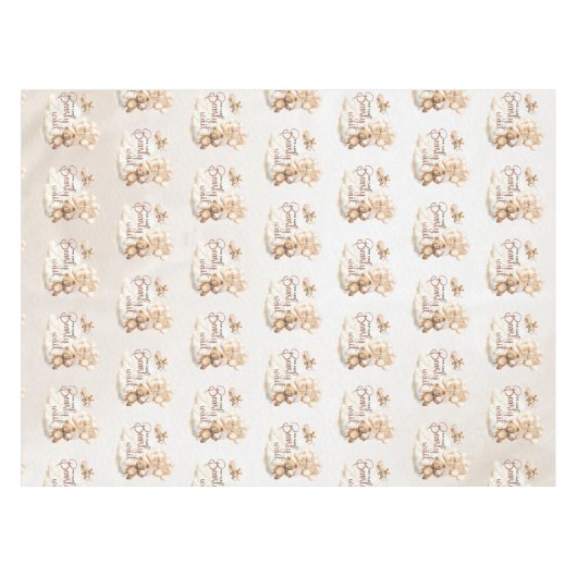 我々はbearly待つことができるBohoかわいいクマ赤ちゃんシャワー テーブルクロス (正面(横))