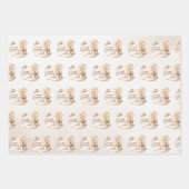 我々はbearly待つことができるBohoかわいいクマ赤ちゃんシャワー ラッピングペーパーシート (正面2)