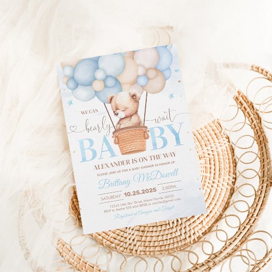 我々はbearly待つことができクマテーマ赤ちゃんシャワー 招待状