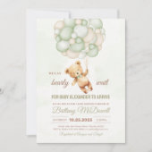 我々はbearly待つことができクマテーマ赤ちゃんシャワー 招待状 (正面)