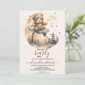 我々はbearly待つことができクマ飛行機ベビーシャワー 招待状 (スタンド正面)
