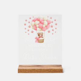 我々はbearly待つteady bear baby shower welcome アクリルサイン