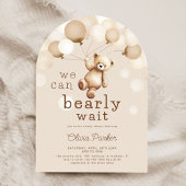 我々はbeige茶色のクマ赤ちゃんシャワーを心待ちできる 招待状