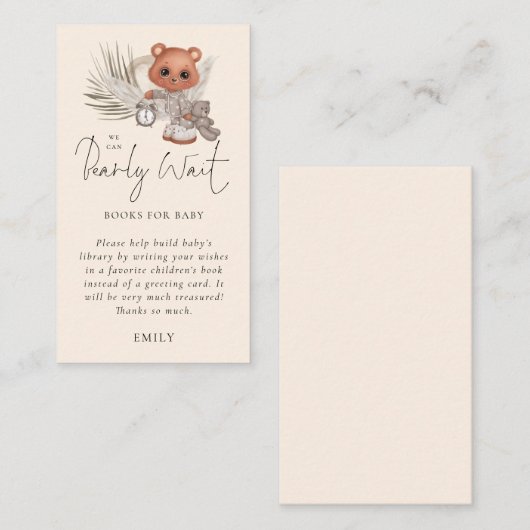我々はBohoシックな本の赤ちゃんシャワーを待つことができる エンクロージャーカード (正面/裏面)