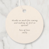 我々はBohoシックな赤ちゃんシャワー感謝していを心待ちできる フェイバータグ (裏面)