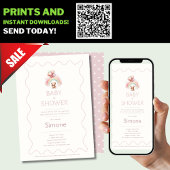 我々はBohoテディベアピンクの招待状 招待状