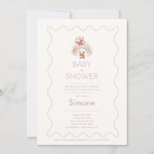 我々はBohoテディベアピンクの招待状 招待状 (正面)