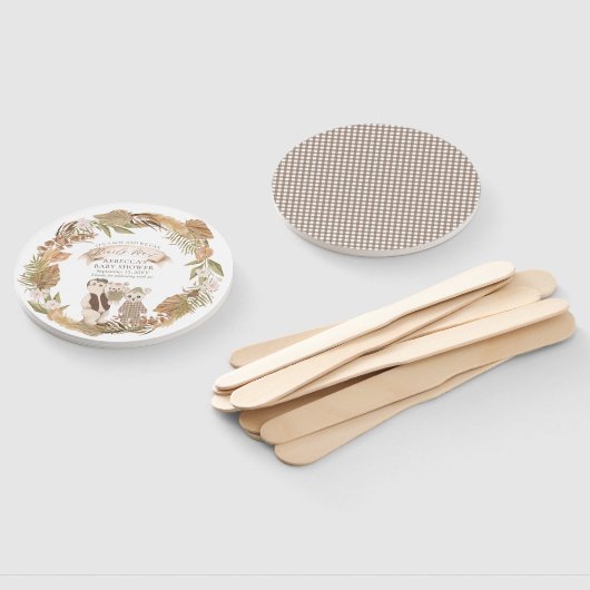 我々はBohoベアファミリー赤ちゃんシャワーを待つことができる ハンドファン (組立なし)