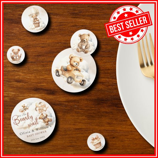 我々はBohoベビーシャワーテーブル紙吹雪を待つことができる コンフェッティ