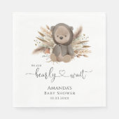 我々はBoho Bear赤ちゃんシャワーを待つことができる スタンダードランチョンナプキン (正面)