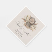 我々はBoho Bear赤ちゃんシャワーを待つことができる スタンダードランチョンナプキン (角)