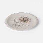 我々はBoho Bear赤ちゃんシャワーを待つことができる ペーパープレート (アングル)