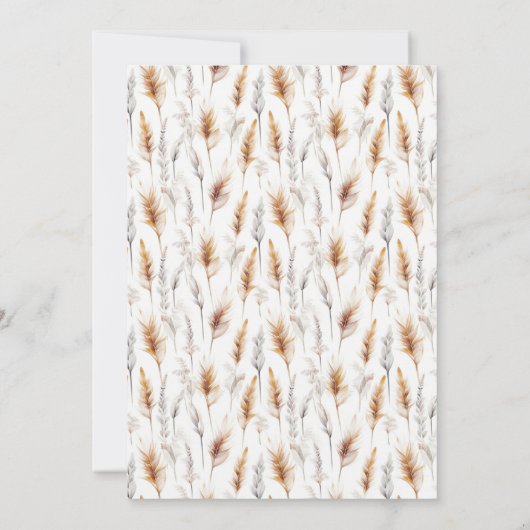 我々はBoho Bear赤ちゃんシャワーを待つことができる 招待状 (裏面)