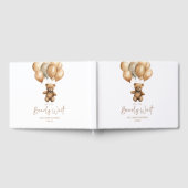 我々はBoho Teddyクマ赤ちゃんシャワーを待つことができる ゲストブック (全面)