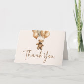 我々はBoho Teddyクマ赤ちゃんシャワーを待つことができる サンキューカード (正面)