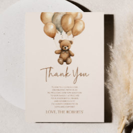 我々はBoho Teddyクマ赤ちゃんシャワーを待つことができる サンキューカード