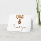 我々はBoho Teddyクマ赤ちゃんシャワーを待つことができる サンキューカード (正面)