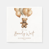 我々はBoho Teddyクマ赤ちゃんシャワーを待つことができる スタンダードカクテルナプキン (正面)