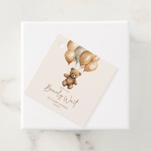 我々はBoho Teddyクマ赤ちゃんシャワーを待つことができる フェイバータグ (インサイチュ)