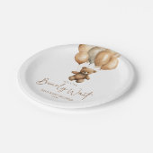 我々はBoho Teddyクマ赤ちゃんシャワーを待つことができる ペーパープレート (アングル)