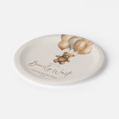 我々はBoho Teddyクマ赤ちゃんシャワーを待つことができる ペーパープレート (アングル)