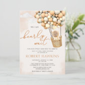 我々はBoho Teddyクマ赤ちゃんシャワーを待つことができる 招待状 (スタンド正面)