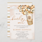 我々はBoho Teddyクマ赤ちゃんシャワーを待つことができる 招待状 (正面/裏面)