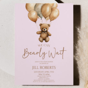 我々はBoho Teddyクマ赤ちゃんシャワーを待つことができる 招待状
